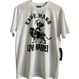 Genuine Brand LIVE HARD‎ LOVE HARDER Tee – Velvet Vibes & Street Heat 🔥 (M)